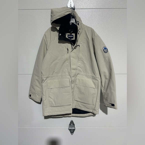 Lands' End Men's Waterproof Squall Parka Coat NWT in Soft Putty - Picture 2 of 7